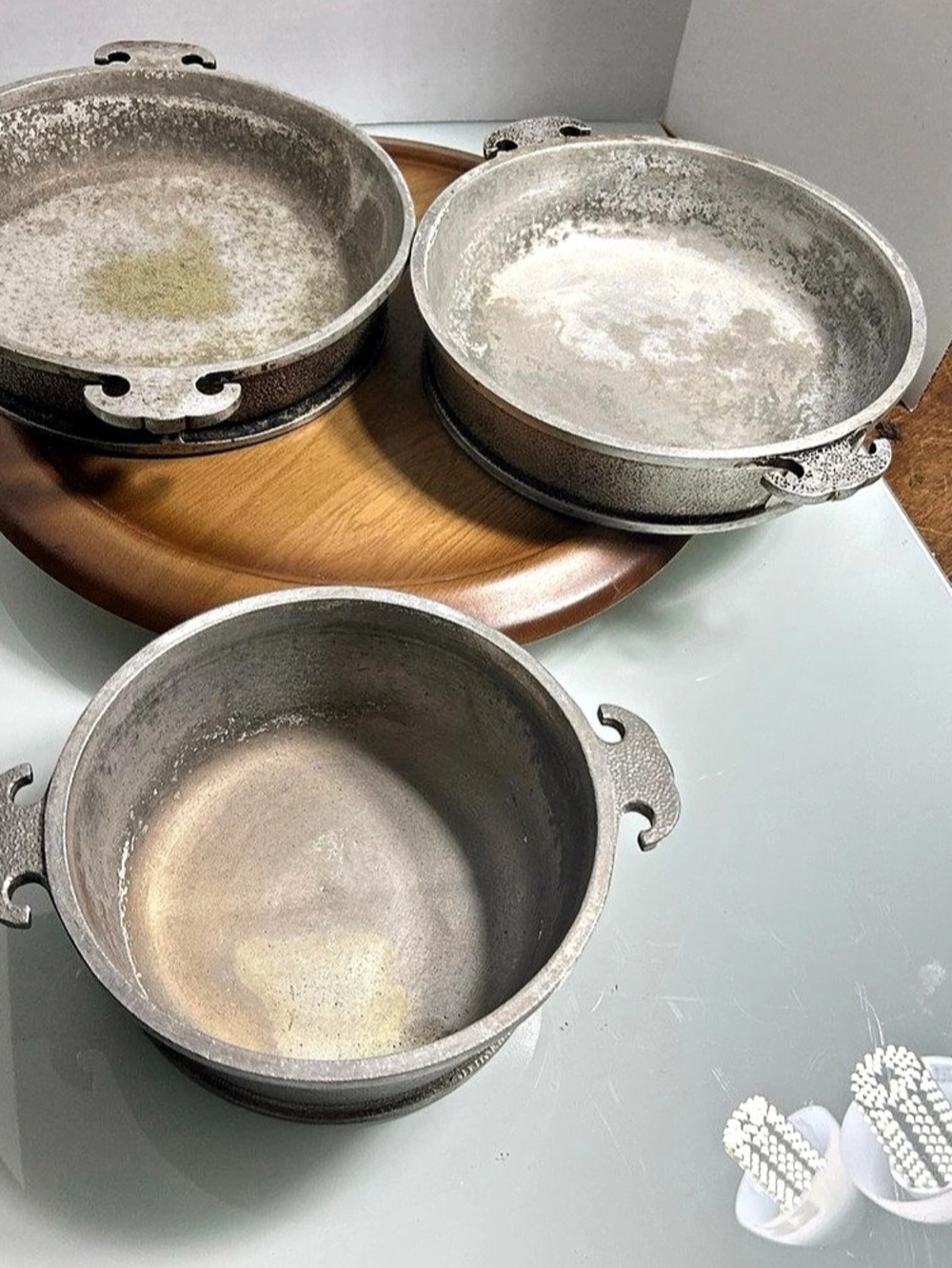 Guardian Service Vintage Cast Aluminum Round Casserole Cookware Set 3-Piece, Dis